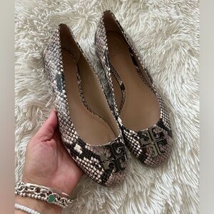 Tory Burch Lowell 2 Ballet Flat SnakePrint - size 7.5